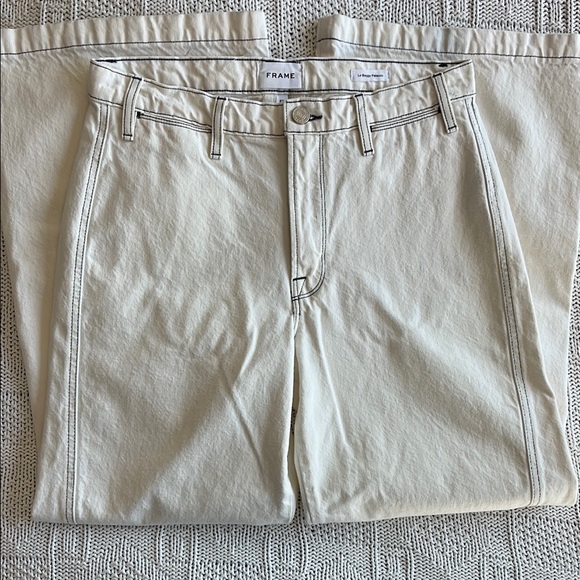 Frame Le Baggy Palazzo Jeans Women's 27 Wide leg High Rise Denim in Chalked Wash - Picture 1 of 8